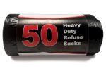 Black Refuse Sacks – 50s Bin Bags, 90Lt